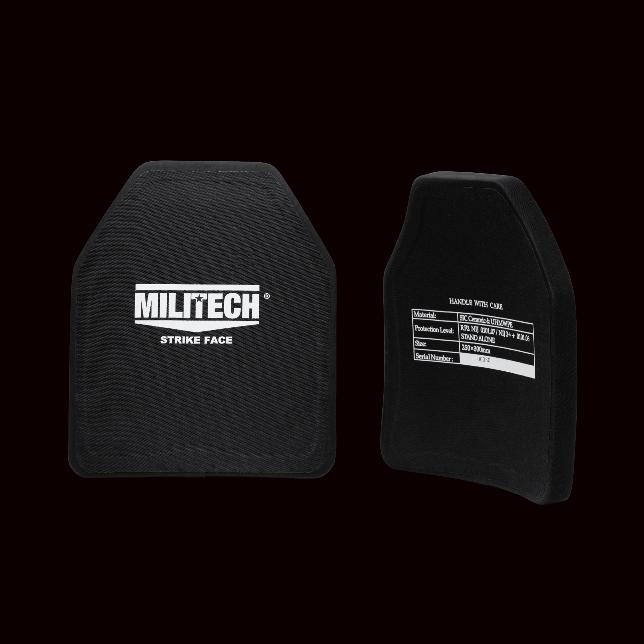 MILITECH サイドプレートⅢ+ Militech NIJ III++ Silicon Carbide Shooters-Cut Lightweight Plate
