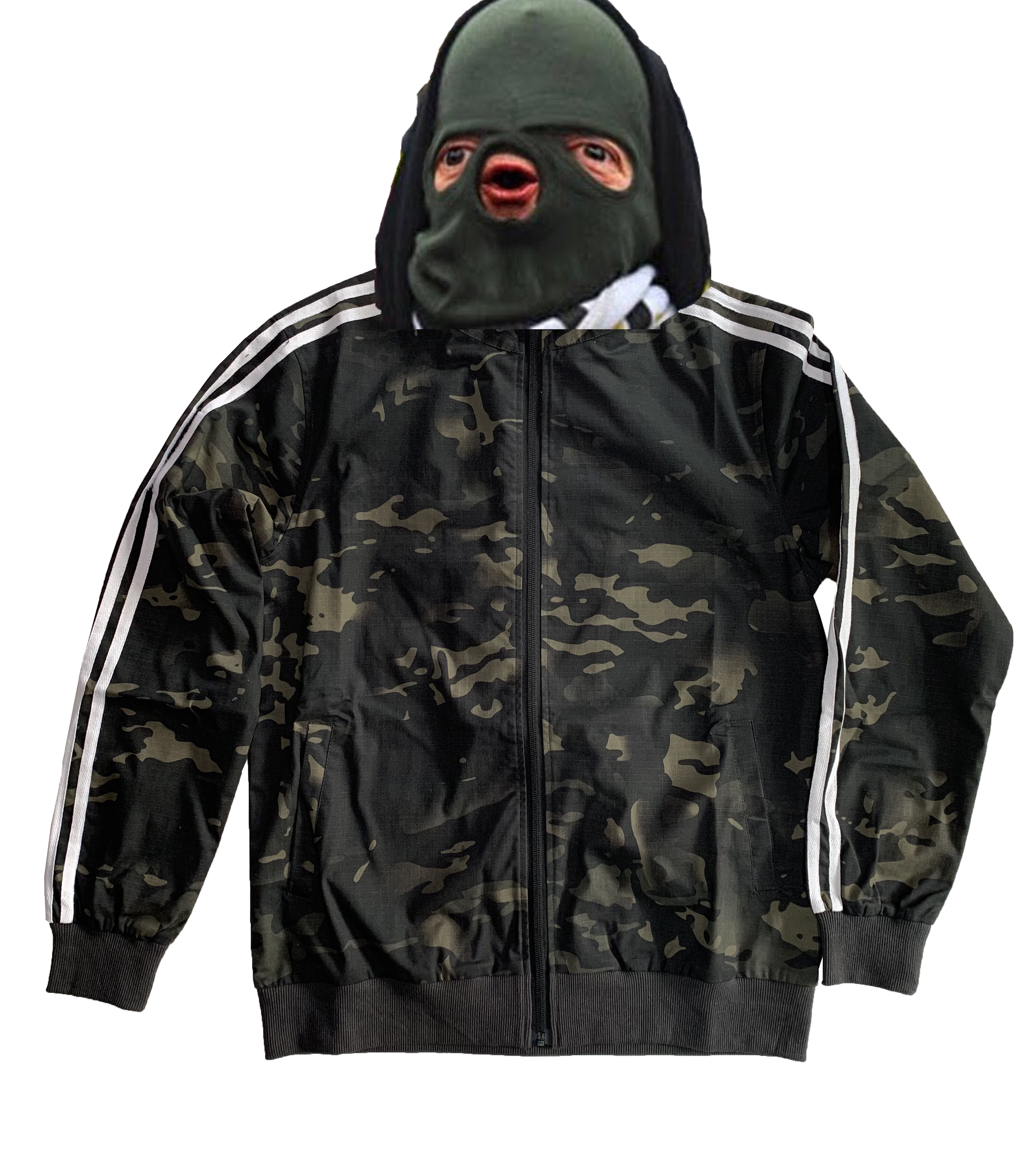 Gopnik - Squatting Slav Black Multicam Track Suit (Jacket And Pants)