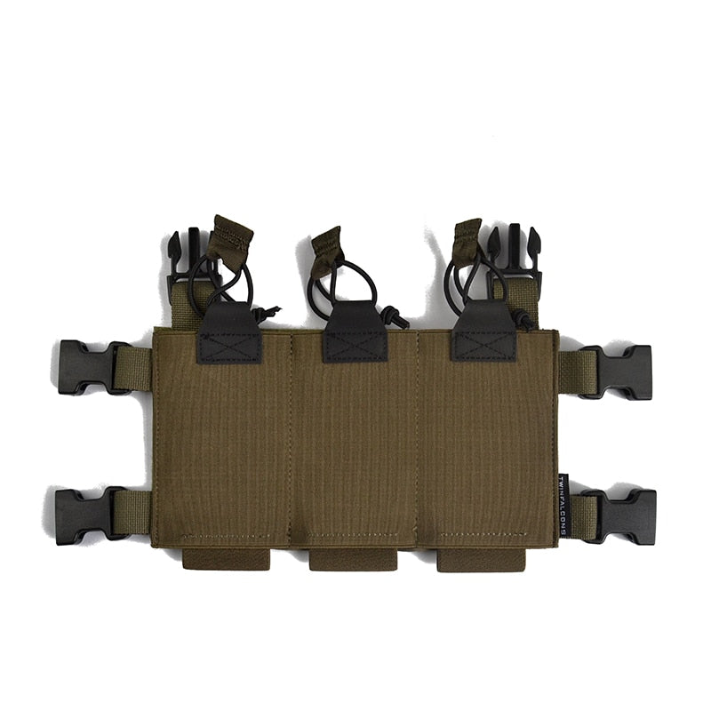 Chest-Rig-Ready Elastic Triple-AR-Mag Front Panel Placard (TF066)